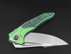 Складной нож Guerrero M390 green CrystalTi green carbon