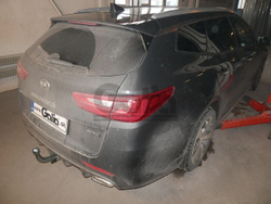 Оцинкованный фаркоп на Kia Optima седан/универсал, кроме дизель, кроме гибрид 2015-2020 (без электрики), Galia K042C