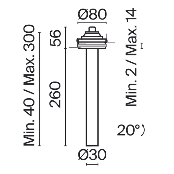 Встраиваемый светильник Фокус Т / Focus T 7 Вт 3000 К 36° Technical c140trs-l300-7w3k-bbs