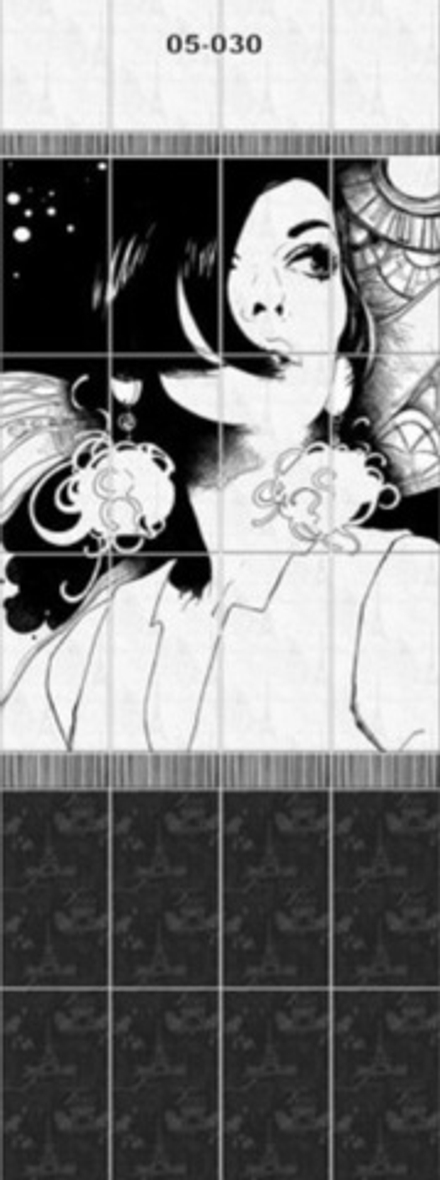 Панель ПВХ Discovery Девушка Грандж 05-030 (панно из 4 шт.)