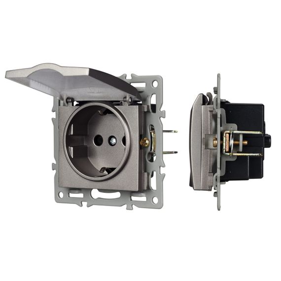 Механизм розетки влагозащищённый SCT-MCP-PL-GR (250V, 16A) Arlight 043747