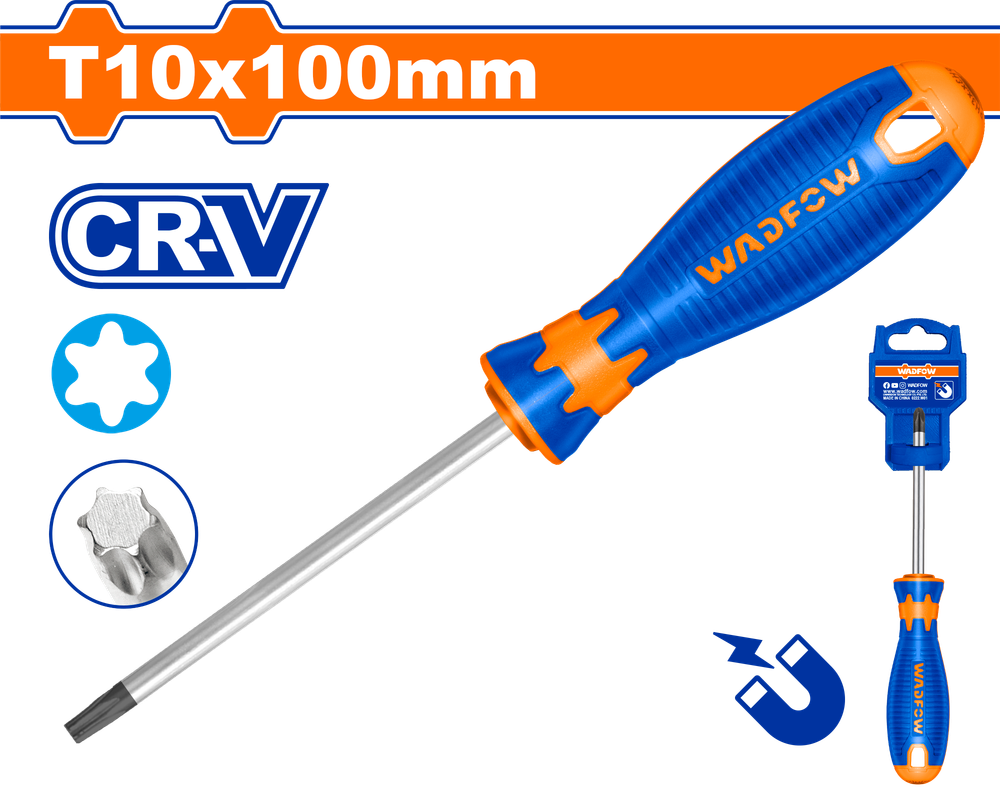 Oтвертка Torx T10х100мм (12/240) WADFOW WSDT214