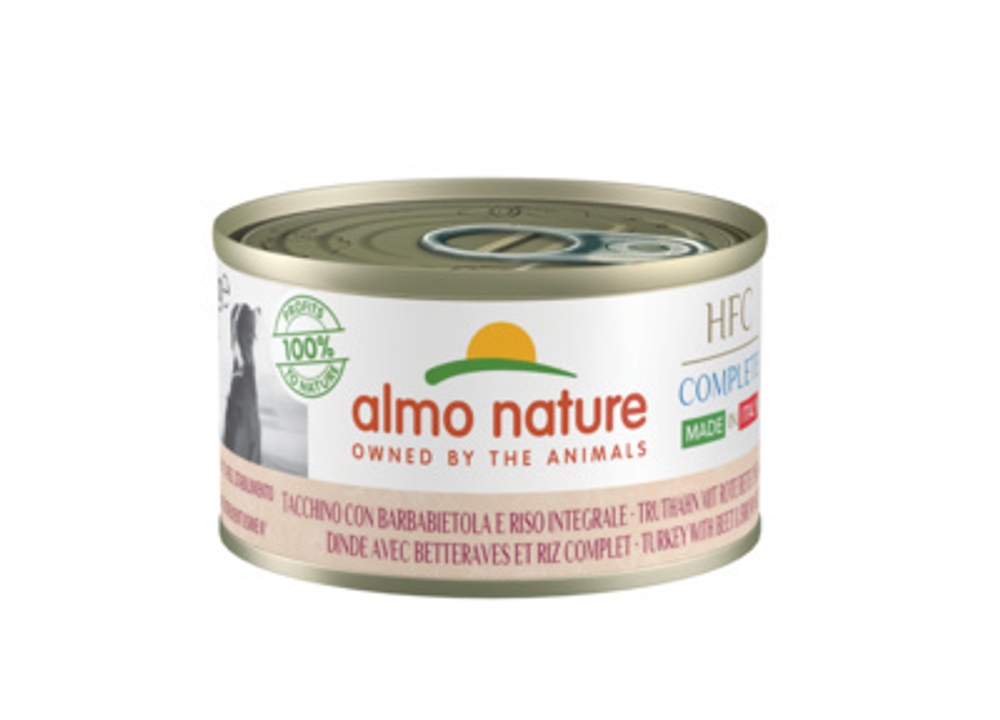 Almo Nature Полнорационные консервы для собак Итальянские рецепты: "Индейка на пару со свеклой и коричневым рисом" (HFC - Complete - Made in Italy - Steamed Turkey with Beet & Brown Rice) 0,095 кг