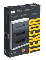 TEKFOR Корпус пластиковый ЩРН-П-54 IP41 черная прозрачная дверь IEK