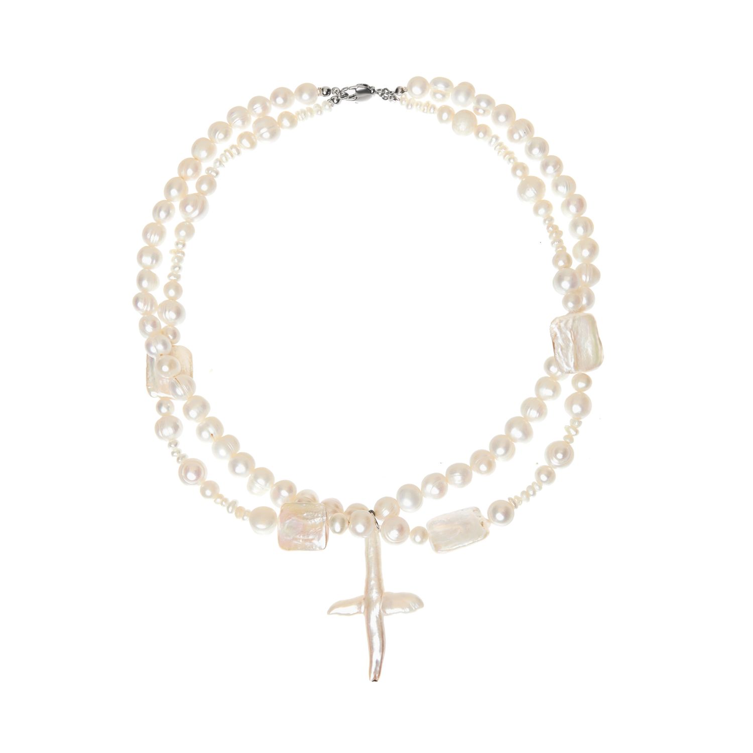 Колье Pearly Abundance Cross Necklace – Nacre