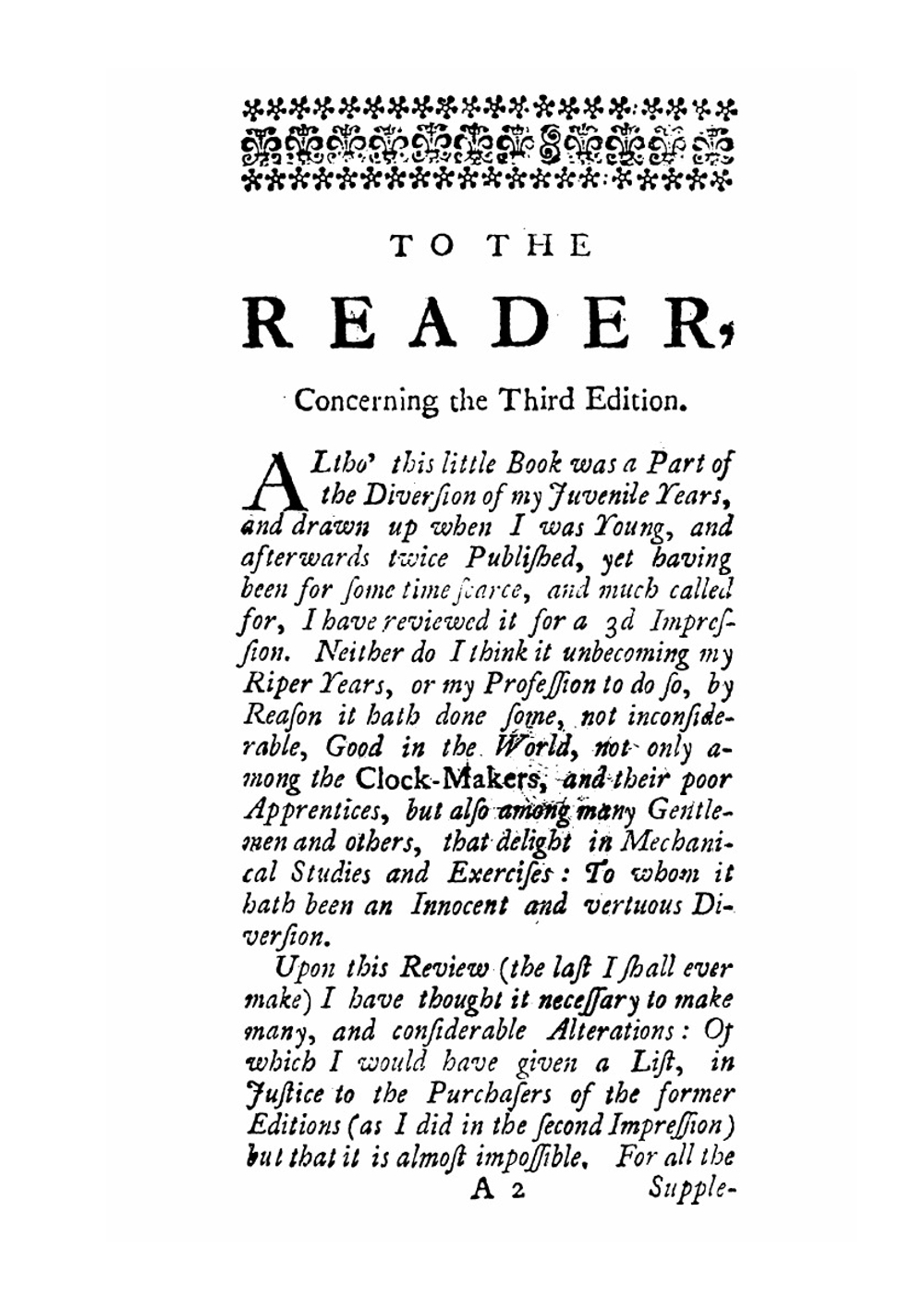The artificial clock-maker. A treatise of watch and clock-work | W. Derham