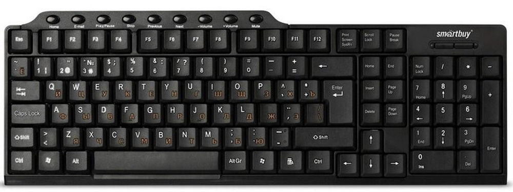 Клавиатура проводная SmartBuy ONE 234 USB (черный) SBK-234-K)