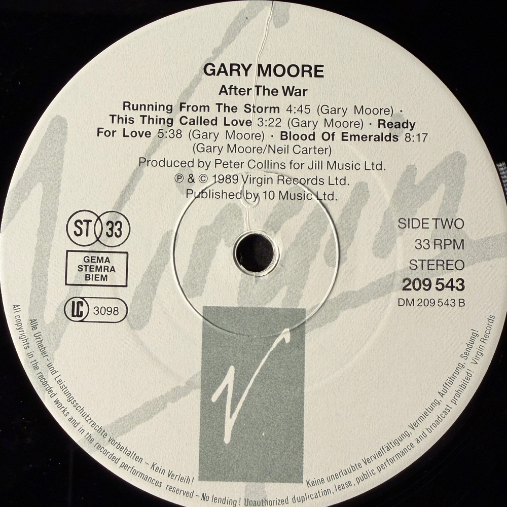 Gary Moore - After The War (Европа 1989г.)