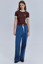 Футболка из хлопковой рибаны с контрастной отделкой