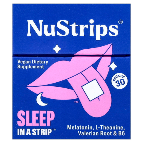 NuStrips, Sleep In A Strip™, голубика, 30 полосок