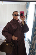 Утепленное пальто со съемным шарфом CHOCO