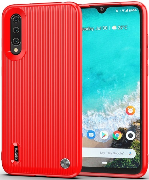 Чехол для Xiaomi Mi A3 (CC9E) цвет Red (красный), серия Bevel от Caseport