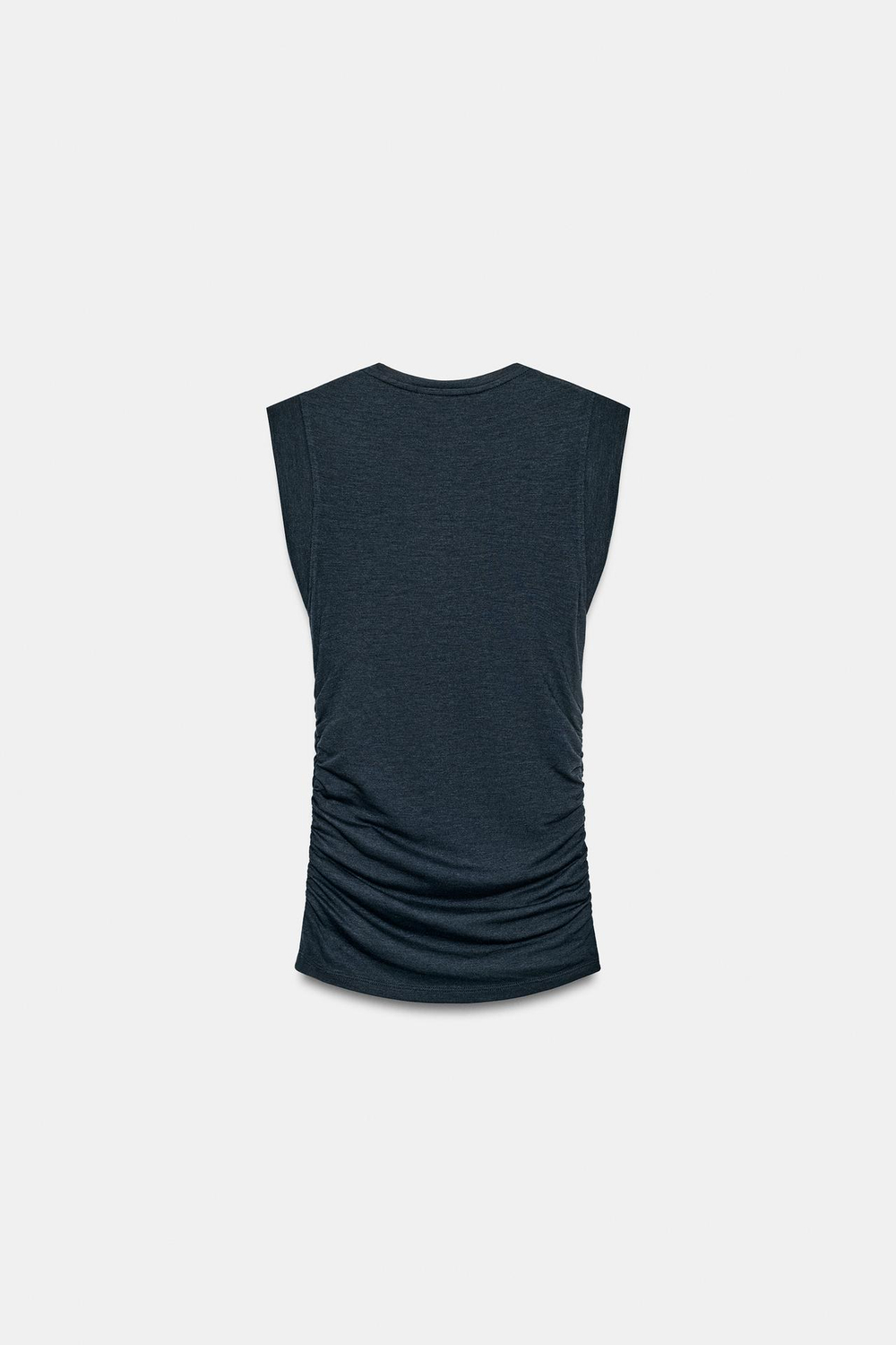 ZARA ТОП С БОКОВЫМИ СБОРКАМИ, АНТРАЦИТОВЫЙ