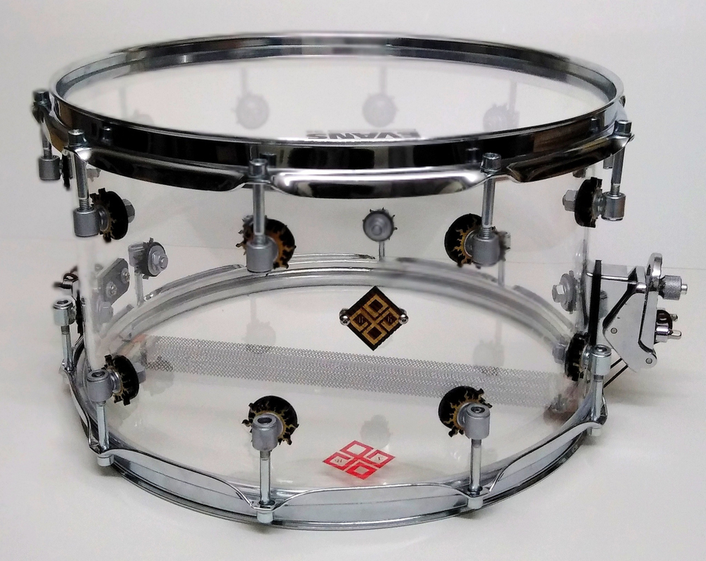 MBAp-m-1408-10 Малый барабан 14x8", акрил с металлическим ободом, прозрачный, Мастерская Бехтеревых