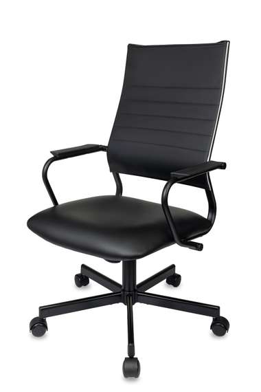 Кресло руководителя Бюрократ CH BALANCE черный экокожа крестов. металл черный