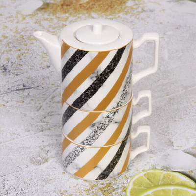 Набор чайный 3 предмета (чайник 500мл+ 2кружки 320мл) «Rome», полоски