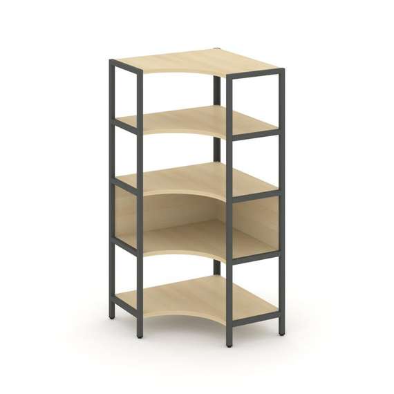 Shelf System Односекционный угловой стеллаж четырехярусный SN.STMU-411 Акация Лорка/Металл Антрацит
