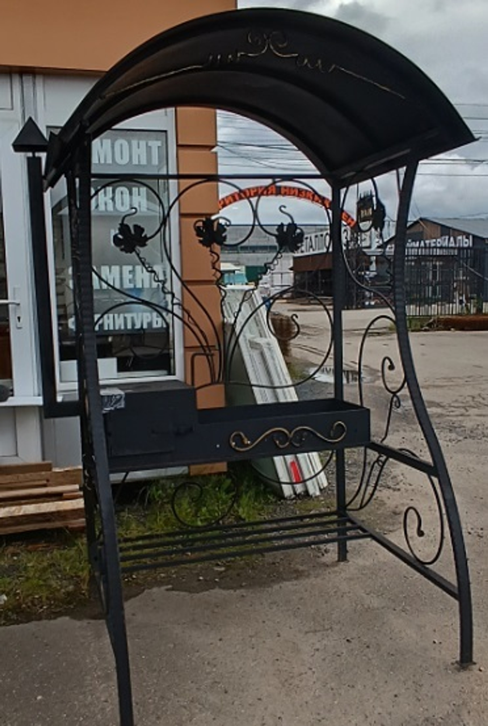 Мангал большой с печкой топка 6 мм