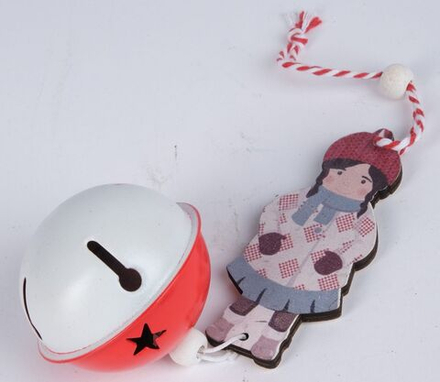 Украшение из дерева с колольчиком Девочка 6см SYMZPA-4422073