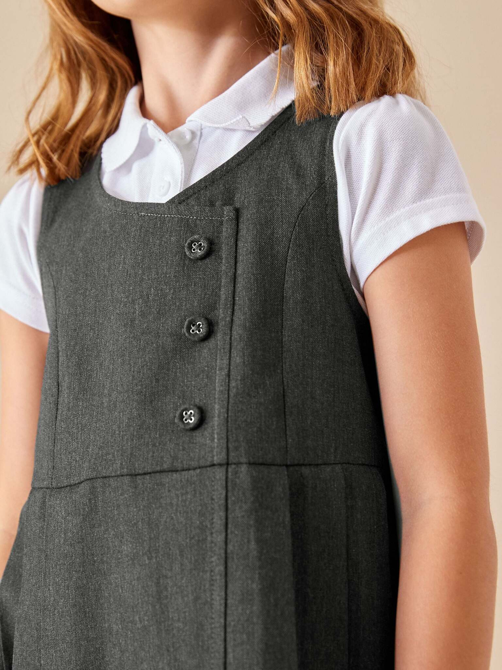 Сарафан школьный для девочки Next T40-836, Серый