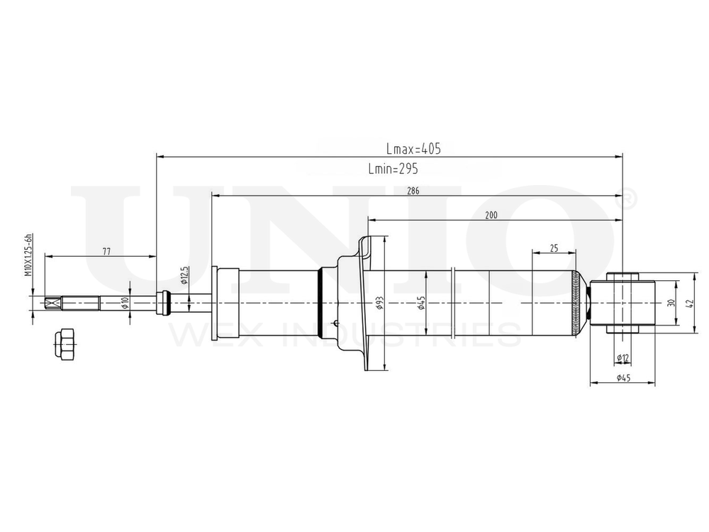 Амортизатор газовый задней подвески UNIO SAB-10541