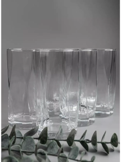 Набор изогнутых бокалов для воды, 450 мл, 6 шт. прозрачные