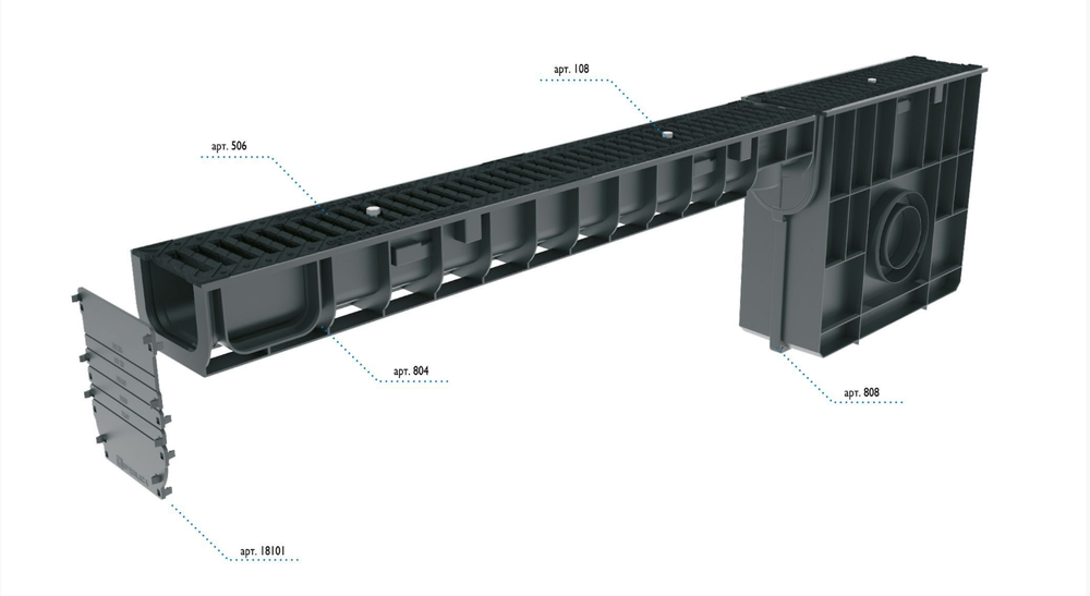 Пластиковый пескоуловитель Gidrolica Standart ПУ-10.16.42