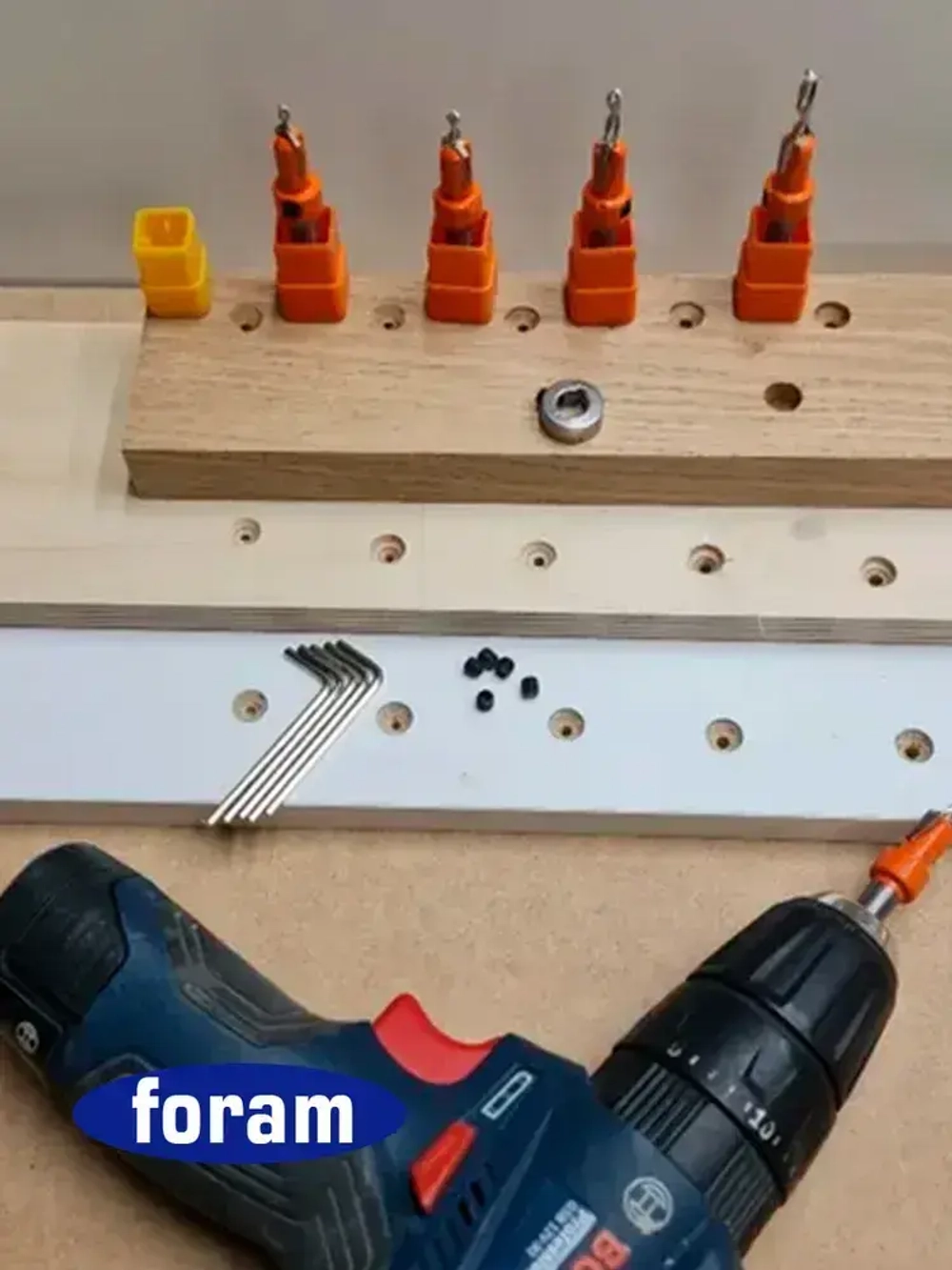 Сверло с зенкером по дереву, FORAM, зенкер d 8мм, хвостовик 8мм, 5шт