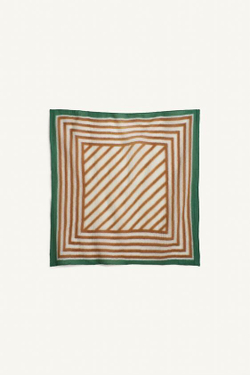 ZARA ШЕРСТЯНОЙ ШАРФ В ПОЛОСКУ, ЧЕРЕПИЧНЫЙ