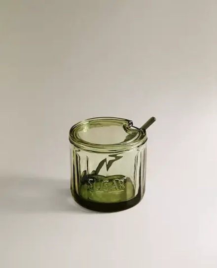 ZARA HOME СТЕКЛЯННАЯ САХАРНИЦА, ЗЕЛЕНЫЙ