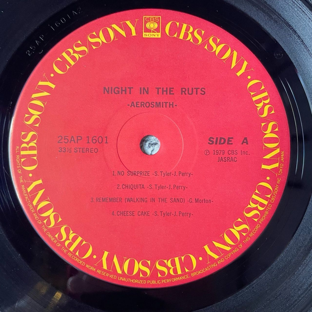 Винтажная виниловая пластинка LP Aerosmith Night In The Ruts (Japan 1979) (Obi) Remember (Walking In The Sand)