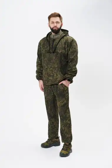 Костюм антимоскитный Зеленый пиксель прямого кроя (куртка+брюки) Сорочка