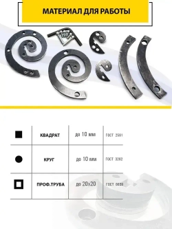 Лекала для холодной ковки "Завиток"