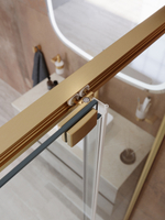 Душевая дверь Cezares LUX-B-FS-11-120-C-BORO, 120х195, профиль брашированное золото, стекло прозрачное