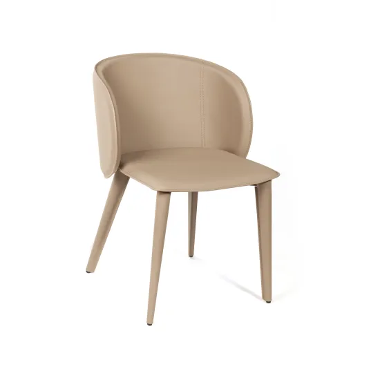 Стул Ornella кожа цвет серо-бежевый