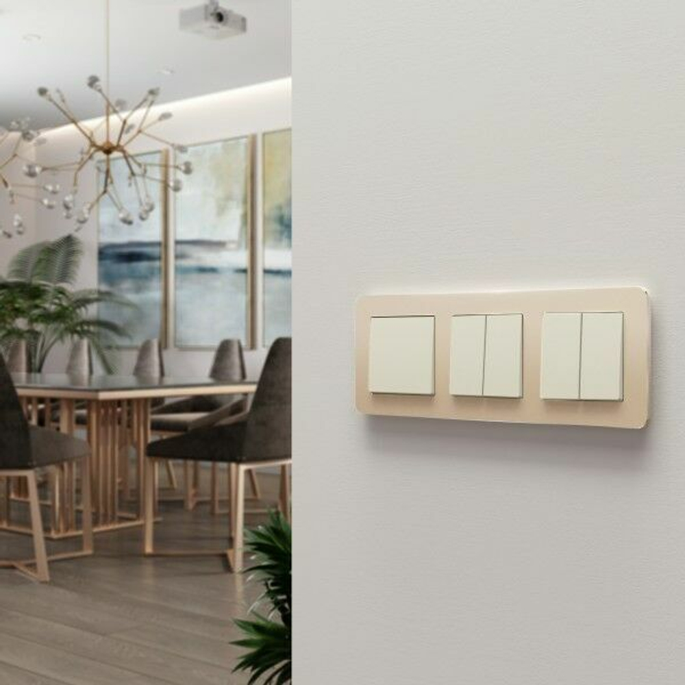 Выключатель двухклавишный (айвори матовый)