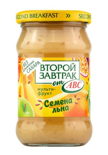 Десерт фруктовый "Второй завтрак от АВС" Мультифруктовый с семенами льна 300г. АВС