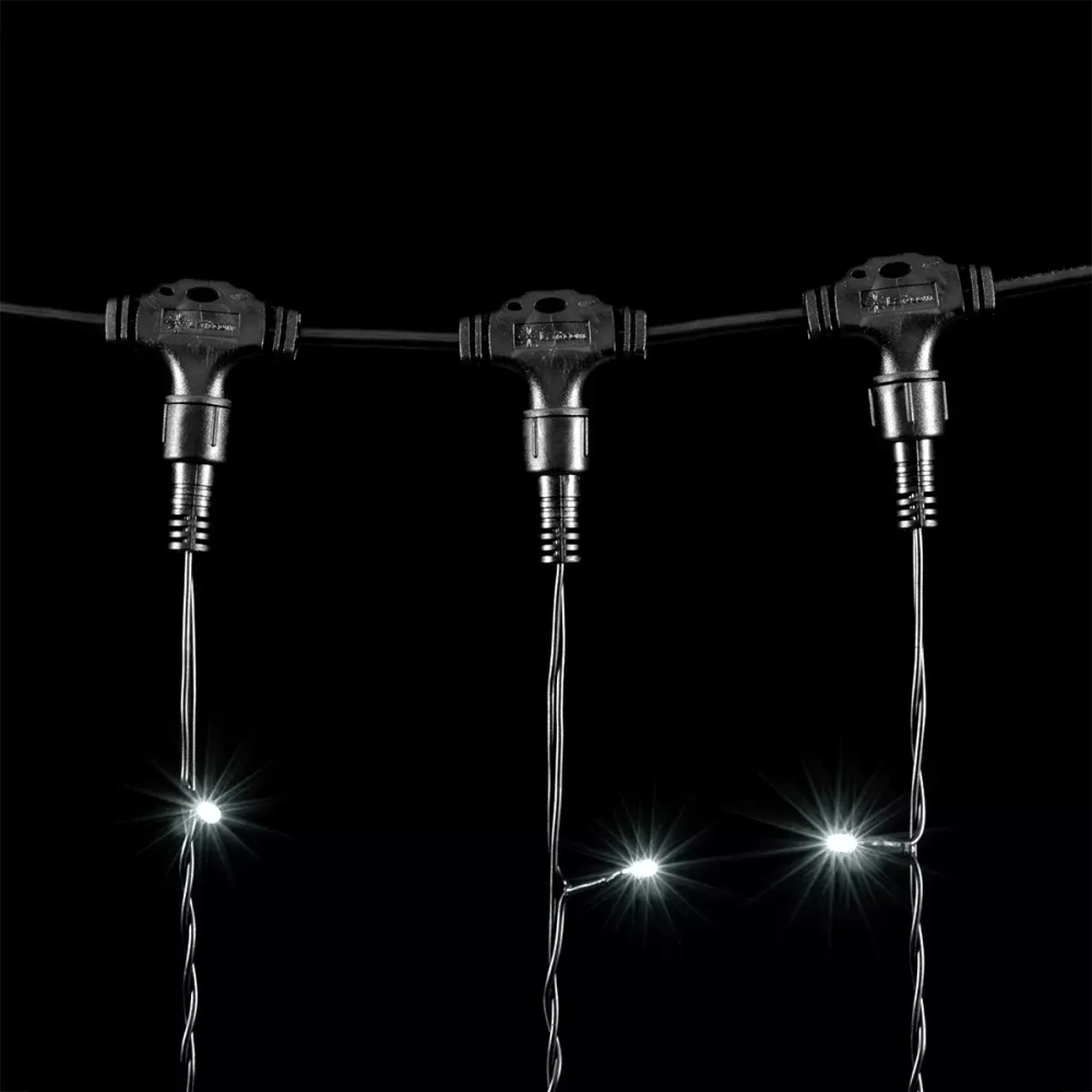 Светодиодный занавес 2*2 м., 400 белых LED ламп, черный провод ПВХ, LTC (PCL402-11-2W)