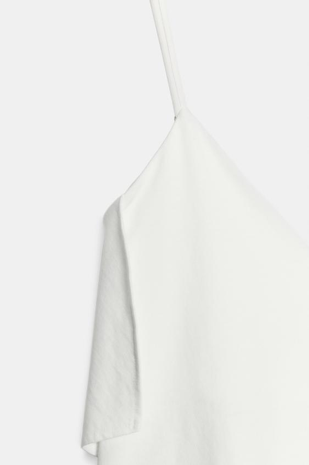 ZARA ТОП АСИММЕТРИЧНОГО КРОЯ ИЗ ПЛОТНОГО ХЛОПКА, БЕЛЫЙ