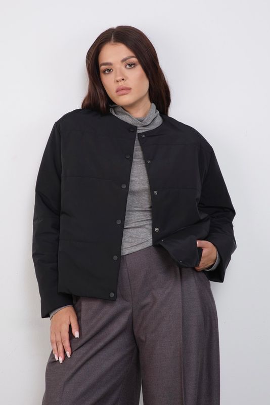 Куртка стеганая короткая, черный