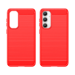 Мягкий чехол красного цвета в стиле карбон для Samsung Galaxy S23 FE, серия Carbon от Caseport