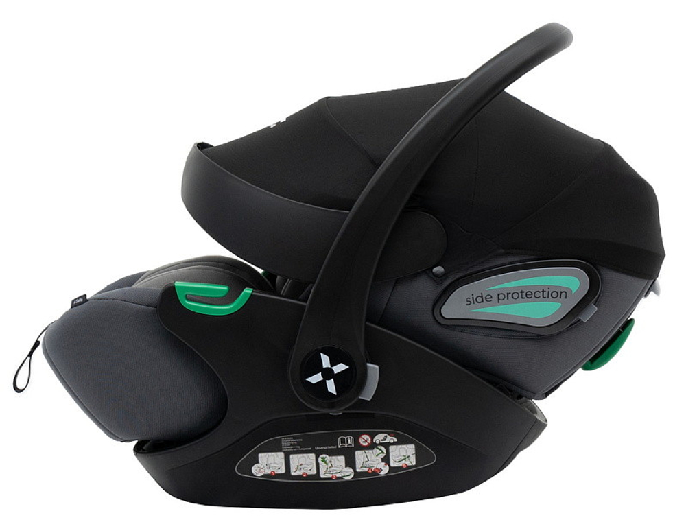 Коляска Agex Life 3 в 1 матовая рама с автокреслом i-Safe S Grey ALB583 Black (Черный)