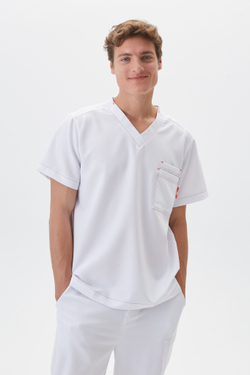 Топ медицинский мужской Гекай, белый