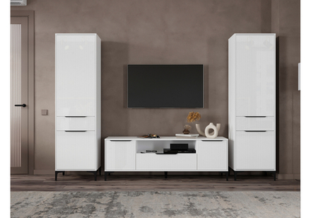 Готовая гостиная Woodville Иадама белый, белый глянец  9