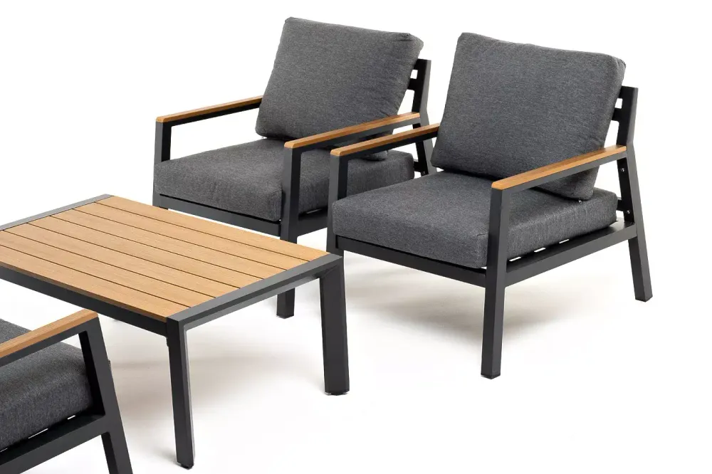 "Камелия" лаунж-зона 4-местная из алюминия, цвет темно-серый