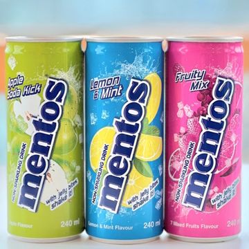 Напиток с кусочками желе Mentos Lemon & Mint со вкусом лимона и мяты, 240 мл