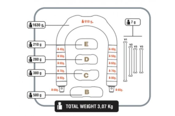 Грузовая система для фридайвинга C4 Carbon D&D 3 кг черный