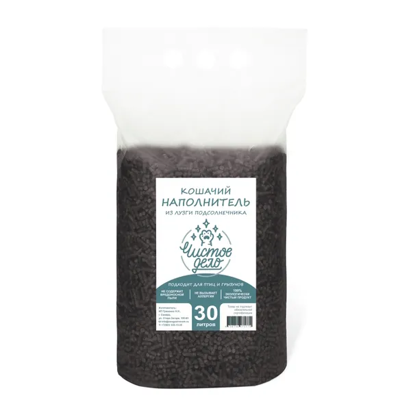 Уценка! Повр.упак./ Наполнитель Чистое дело для кошачьего туалета из лузги подсолнечника