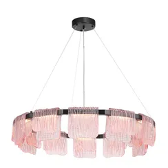 SL6021.403.66 Светильник подвесной ST-Luce черный/розовый LED 1*66W 3000K VOILE