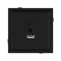 Механизм USB розетки SCT-TENDO-MUAC-SFPL-BK (5V, 3A, QC3) (Arlight, Матовый черный) 054536